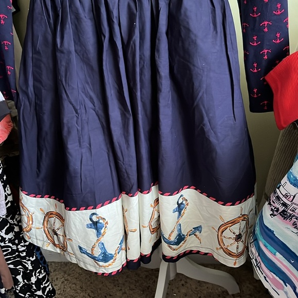 ModCloth anchors away twofer dress nautical sailor print retro dress size small - Picture 8 of 16